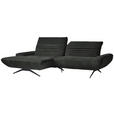 ECKSOFA  in Teddystoff Anthrazit  170-195/280 cm  - Anthrazit/Schwarz, Design, Textil/Metall (170-195/280cm) - Dieter Knoll