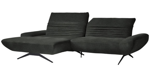 ECKSOFA  in Teddystoff Anthrazit  170-195/280 cm  - Anthrazit/Schwarz, Design, Textil/Metall (170-195/280cm) - Dieter Knoll