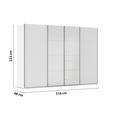 SCHWEBETÜRENSCHRANK 316/223/68 cm 4-türig Weiß  - Chromfarben/Weiß, KONVENTIONELL, Glas/Holzwerkstoff (316/223/68cm) - Novel