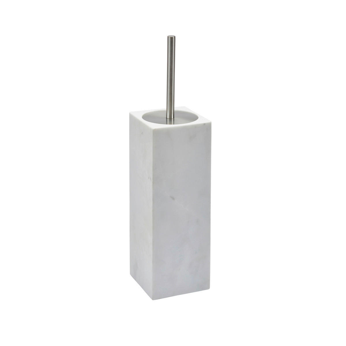 GARNITURA TOALETNE ČETKE bijela kamen HAMMAM - bijela/srebrne boje, Konvencionalno, kamen/metal (9,5/9,5/25cm) - Aquanova