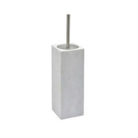 GARNITURA TOALETNE ČETKE  bijela  kamen  HAMMAM  - bijela/srebrne boje, Konvencionalno, kamen/metal (9,5/9,5/25cm) - Aquanova