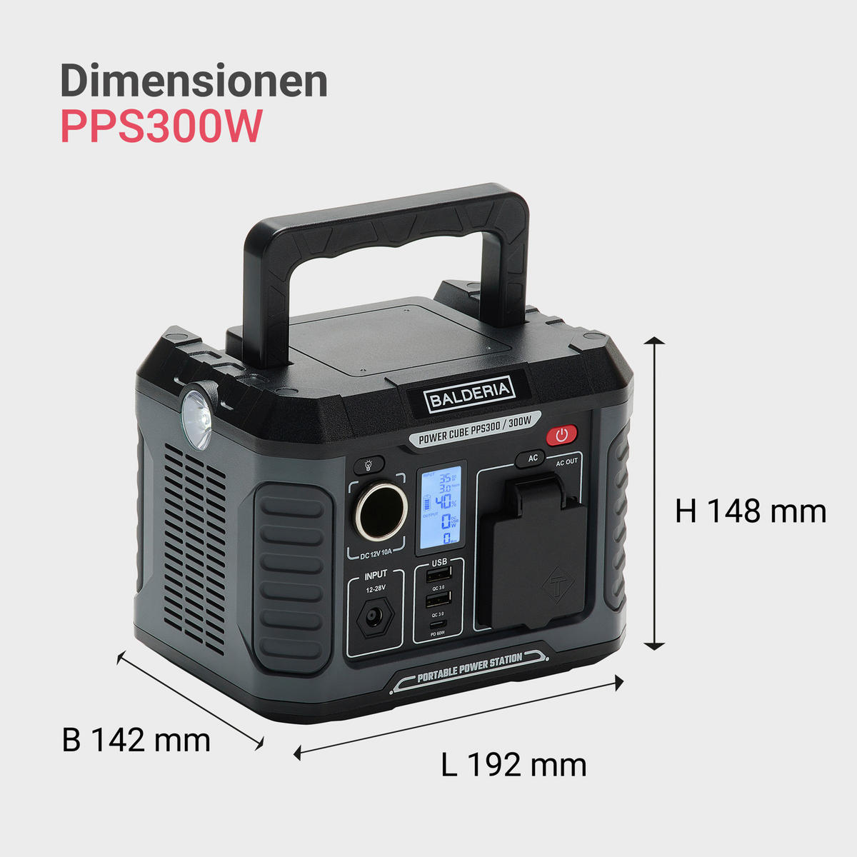 POWERSTATION  - Schwarz/Grau, Trend, Kunststoff (19,2/14,8/14,2cm)