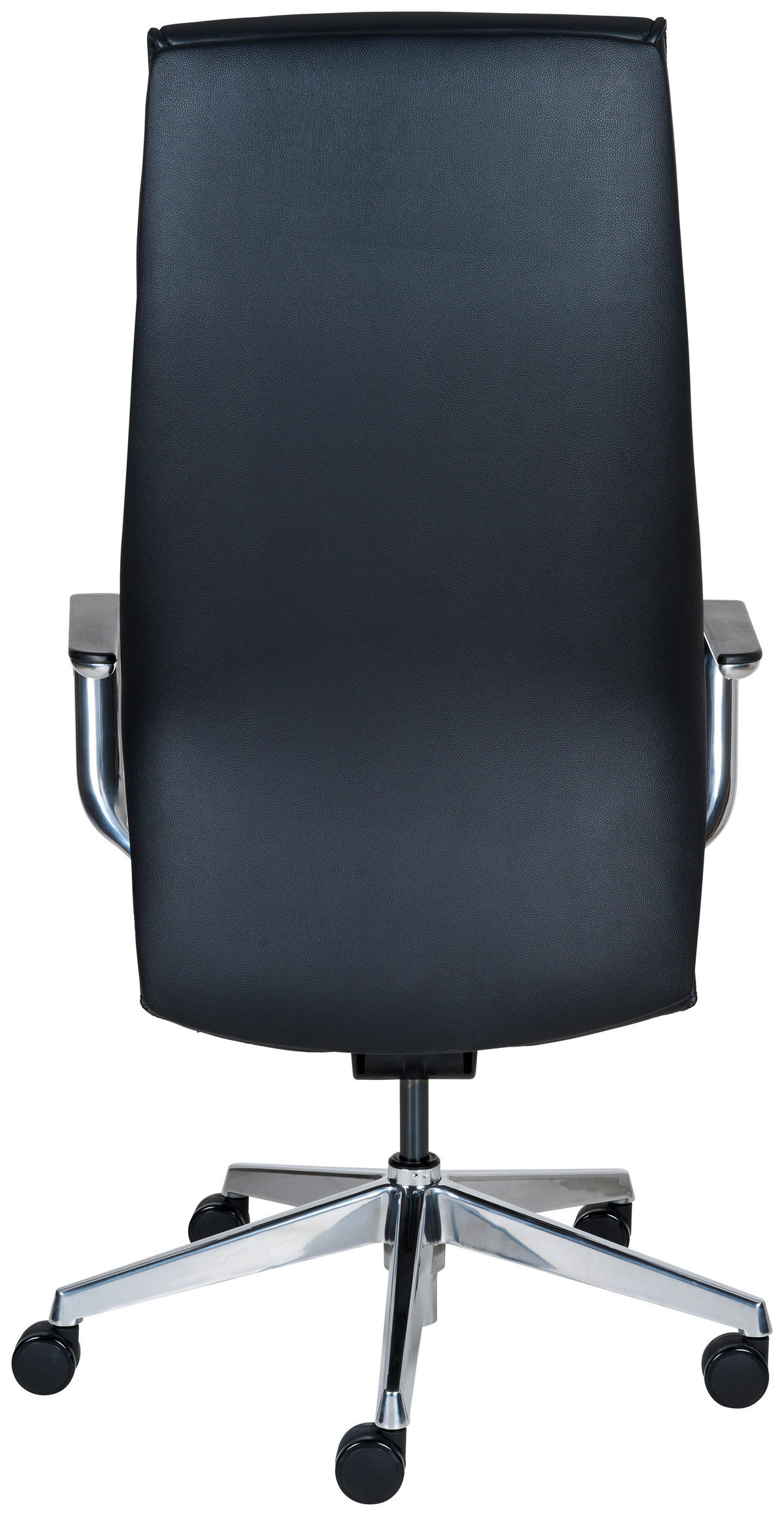 CHEFSESSEL Schwarz, Alufarben  - Schwarz/Alufarben, KONVENTIONELL, Leder/Kunststoff (66/68/118,5cm) - Venda