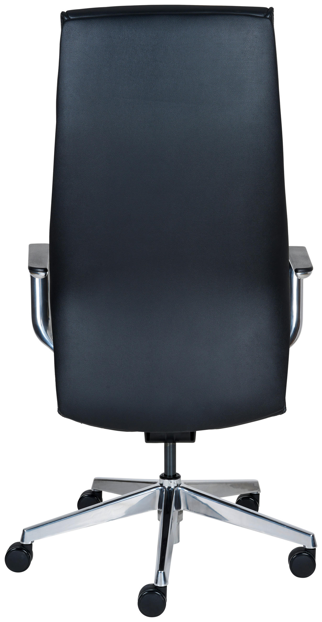 Thumbnail - Venda Chefsessel, Schwarz, Alu, Metall, Textil, Leder, Echtleder, Rindleder, Drehkreuz, 66x68x118.5 cm, Sitzfläche 360° ...