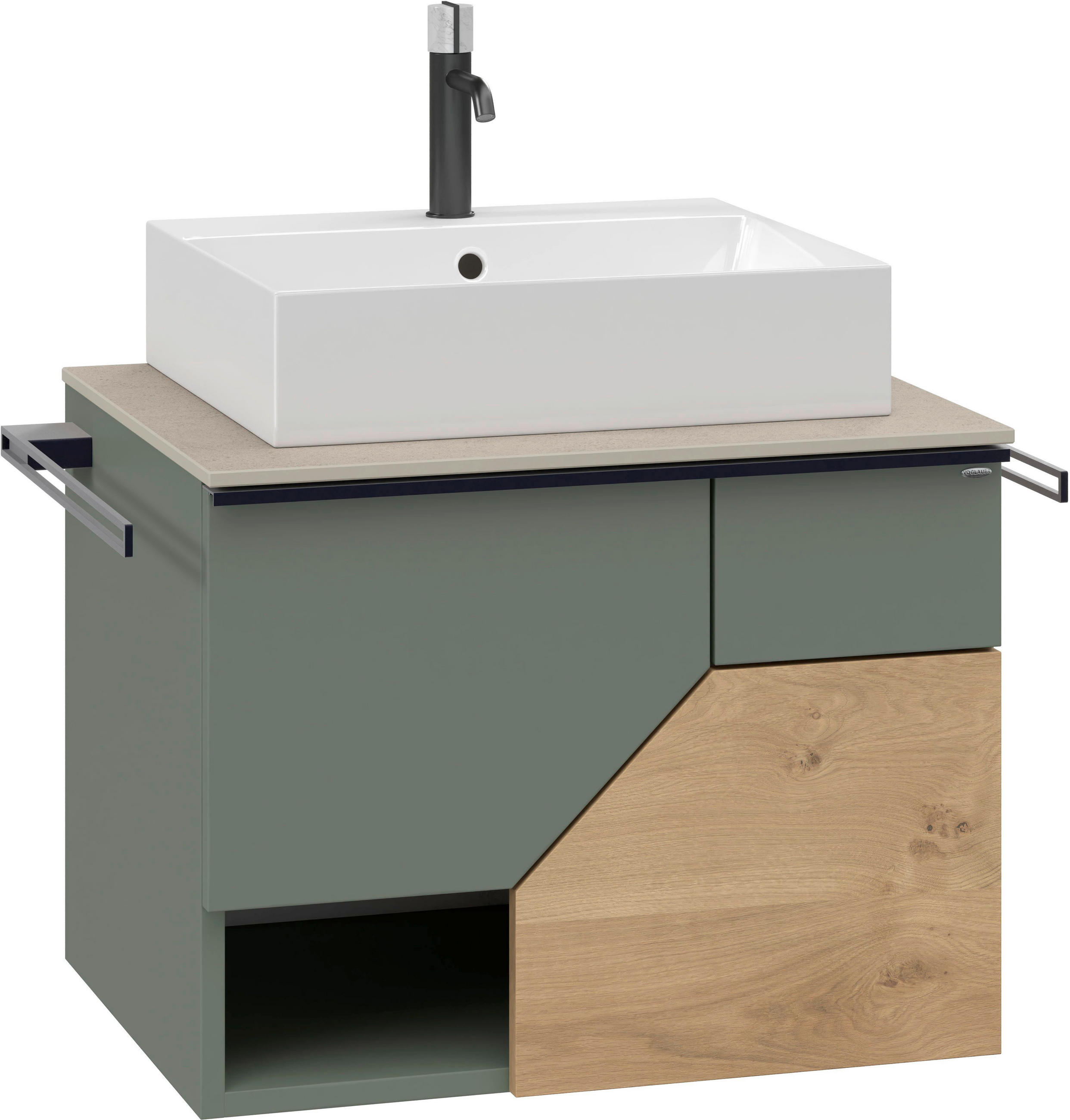 WASCHTISCHKOMBI 64 cm  - Taupe/Wildeiche, LIFESTYLE, Holz/Keramik (64cm) - Voglauer