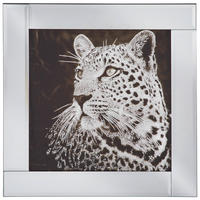GLASBILD Tiere 38/38 cm  - Silberfarben/Schwarz, Trend, Glas/Holz (38/38cm) - Ambia Home