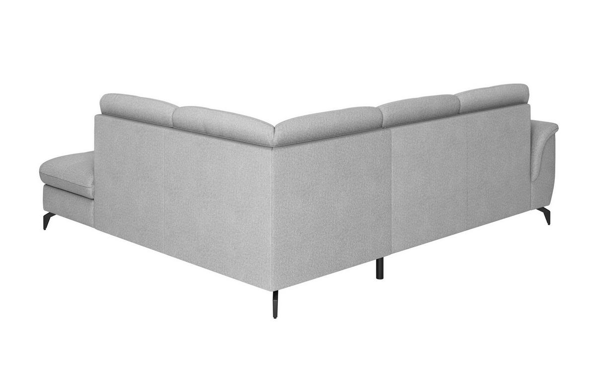 ECKSOFA ZORA E Grau Flachgewebe  - Schwarz/Grau, MODERN, Textil/Metall (244/212cm) - Sit & More