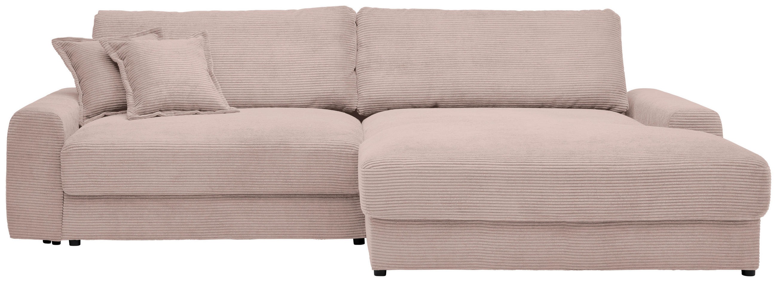 ECKSOFA Rosa Cord  - Schwarz/Rosa, MODERN, Kunststoff/Textil (300/180cm) - Carryhome