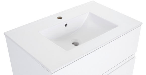 Waschbecken mit Unterschrank + Soft-Close Tress II ,b: 80cm - Weiß, KONVENTIONELL, Keramik/Holzwerkstoff (80/51,5/45cm) - Luca Bessoni