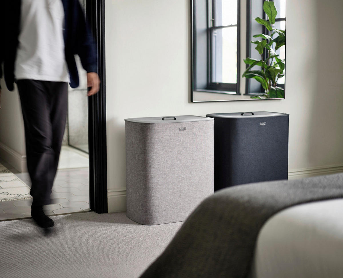 KOŠ ZA PERILO - črna, Basics, naravni materiali (59,1/71/39,5cm) - Joseph Joseph