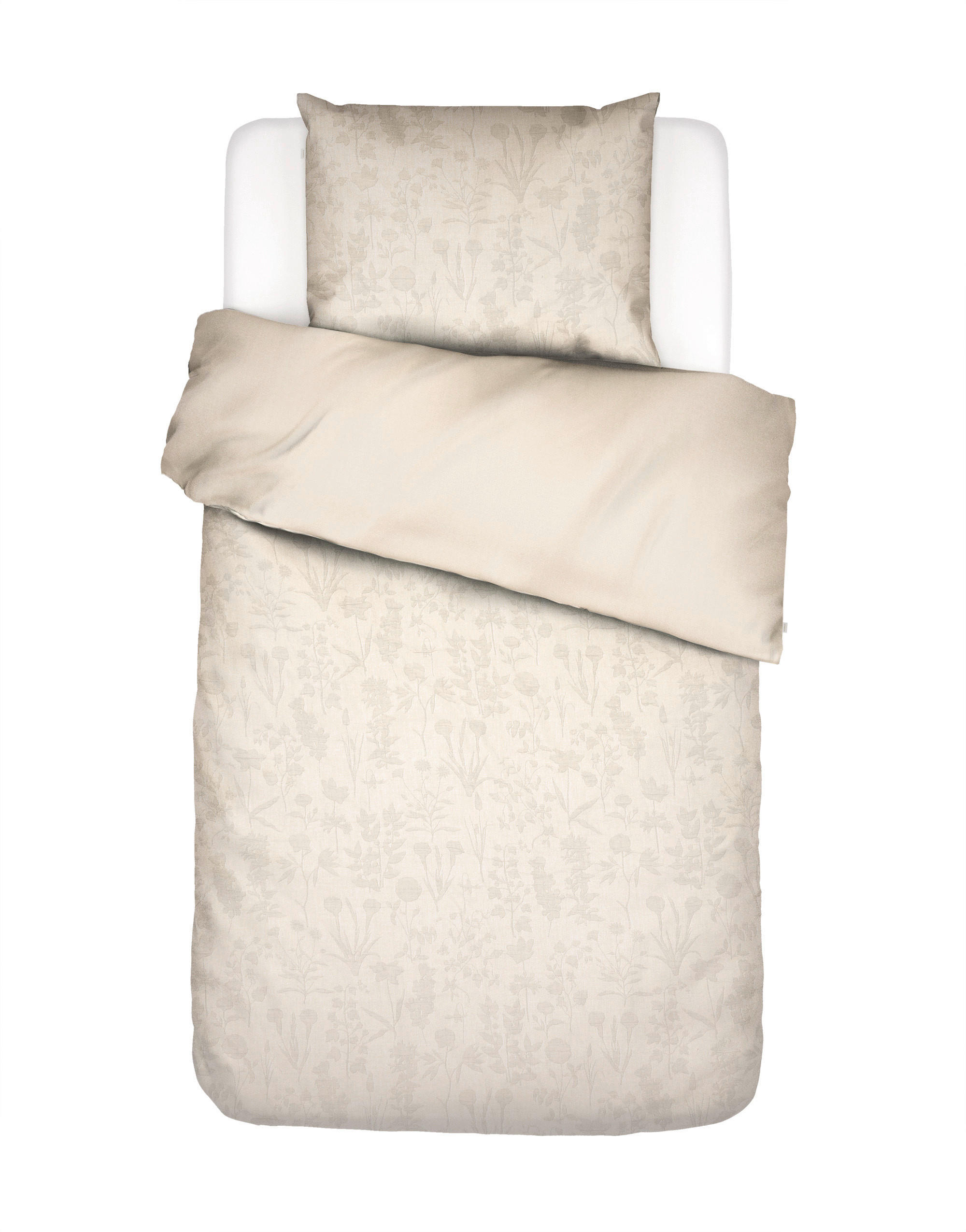 POSTELJNINA 135/200 cm saten peščene barve  - peščene barve, Konvencionalno, tekstil (135/200cm) - Essenza