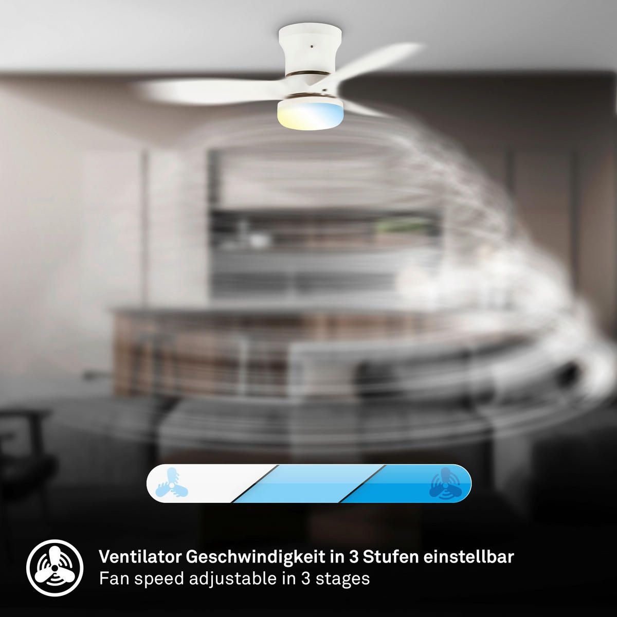 DECKENVENTILATOR - Weiß, Design, Kunststoff (60/19cm)