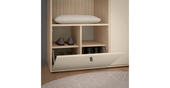 GARDEROBE 4-teilig  in 120/200/50 cm  - Kaschmir/Eichefarben, Design, Glas/Holzwerkstoff (120/200/50cm) - Xora
