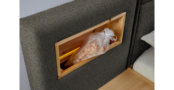 BOXSPRINGBETT 160/200 cm in Eichefarben, Greige - Greige/Eichefarben, Natur, Holz/Textil (160/200cm) - Valnatura