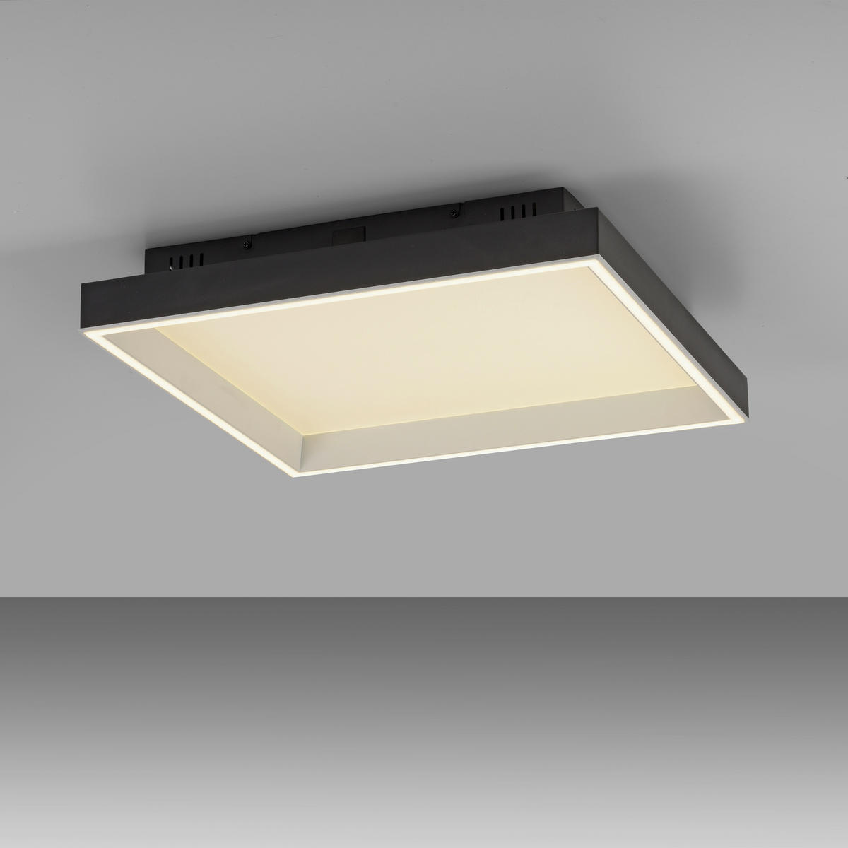LED-DECKENLEUCHTE 50/50/8.4 cm    - Schwarz, Basics, Kunststoff/Metall (50/50/8.4cm)