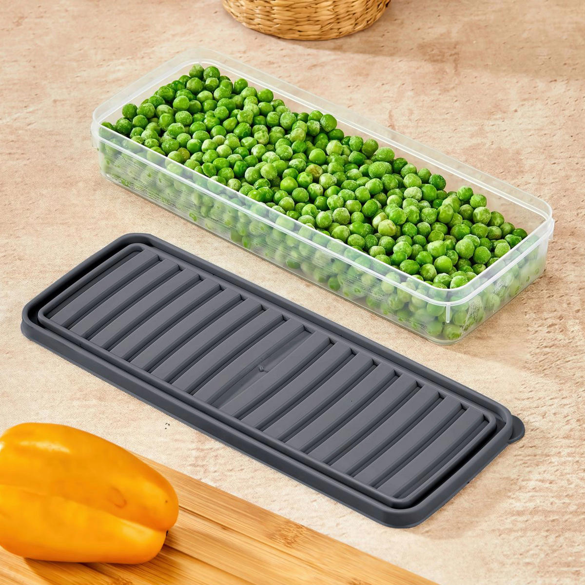 VORRATSDOSENSET 4-teilig  - Klar/Grau, Basics, Kunststoff (26.5/5/10,5cm)