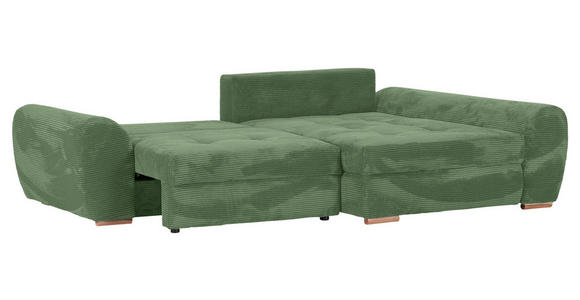 ECKSOFA Olivgrün Cord  - Eichefarben/Olivgrün, KONVENTIONELL, Holz/Textil (276/177cm) - Carryhome