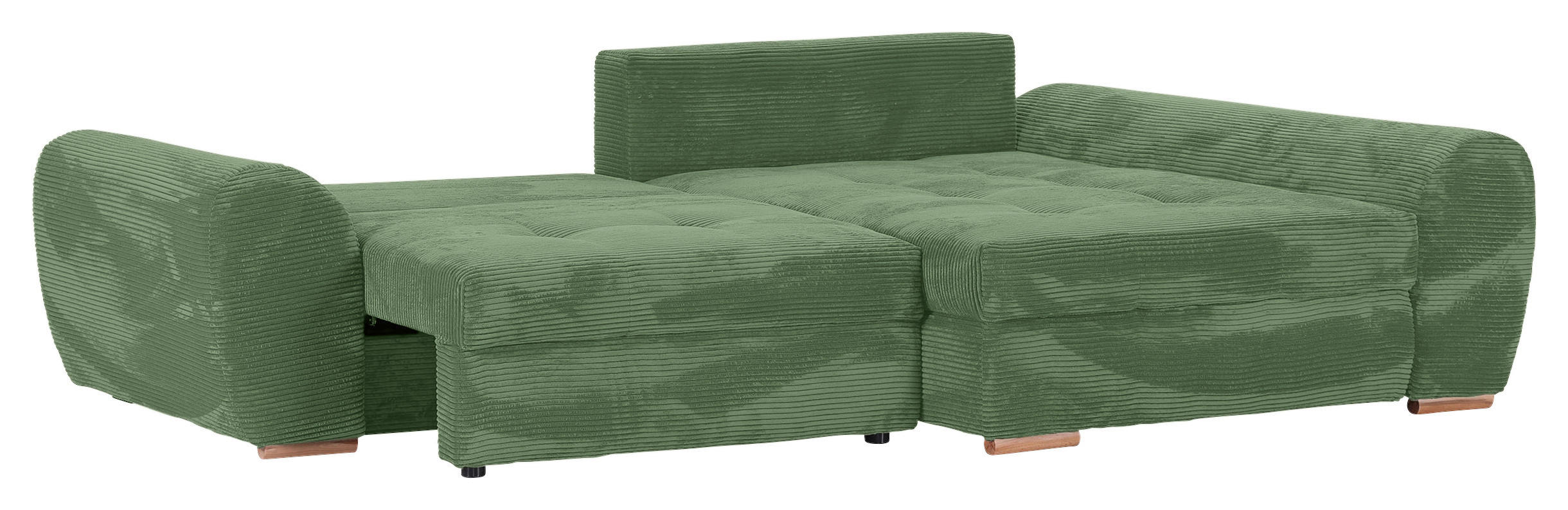 Thumbnail - Carryhome Ecksofa, Olivgrün, Textil, Buche, massiv, 2-3-Sitzer, Füllung: Schaumstoff, Ottomane rechts, L-Form, einmalig ...