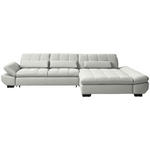 ECKSOFA  in Flachgewebe Weiß  341/204 cm  - Schwarz/Weiß, Design, Textil/Metall (341/204cm) - Xora