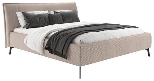 POLSTERBETT 180/200 cm  in Taupe  - Taupe/Schwarz, Design, Textil/Metall (180/200cm) - Lomoco