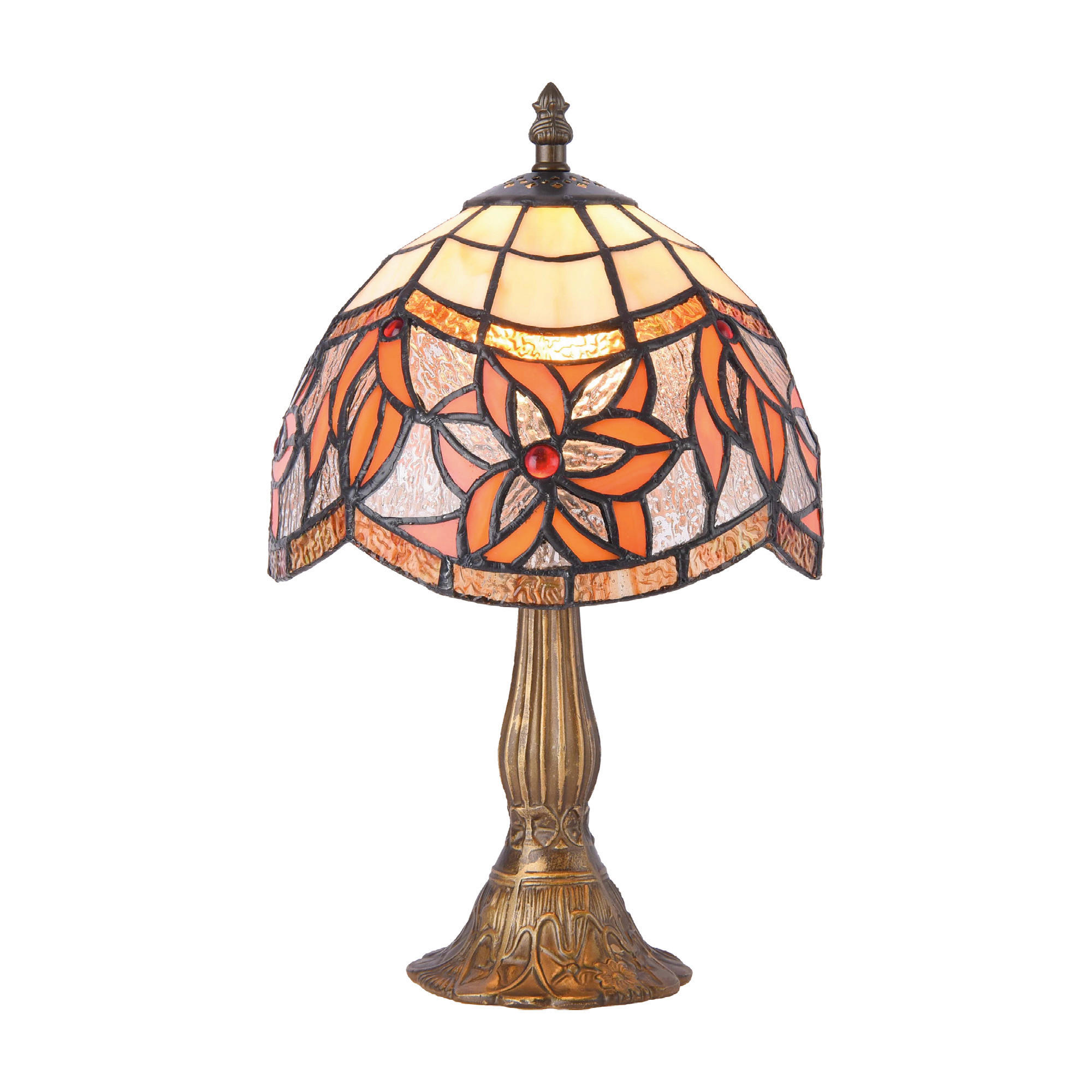 ASZTALI LÁMPA - barna/többszínű, Basics, Üveg/fém (33/20/20cm)