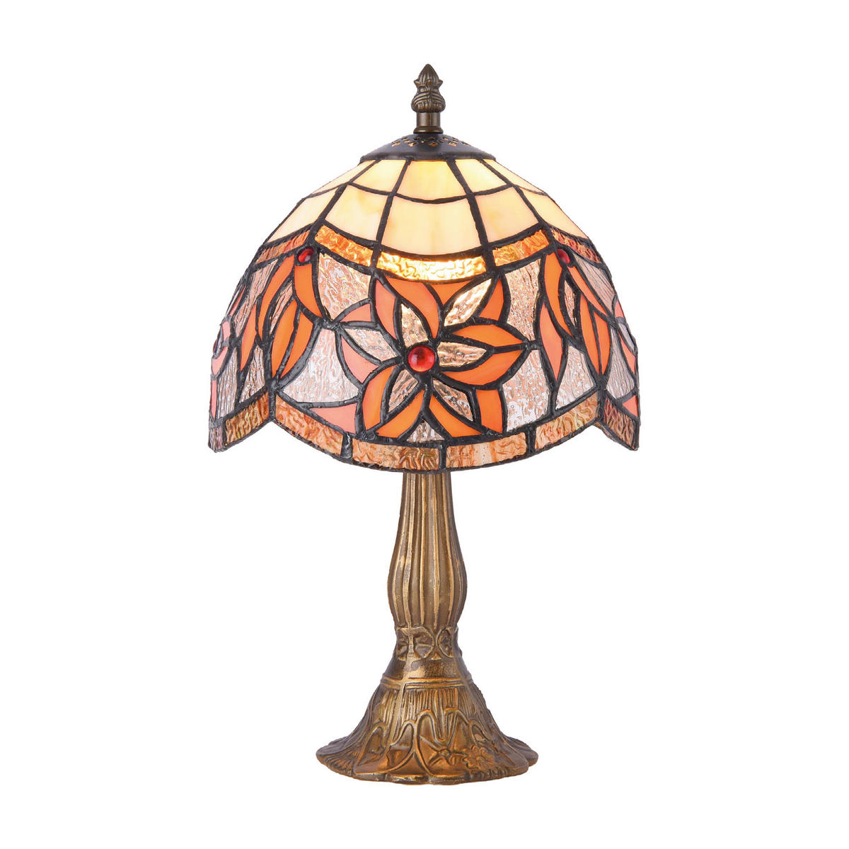 ASZTALI LÁMPA - barna/többszínű, Basics, Üveg/fém (33/20/20cm)