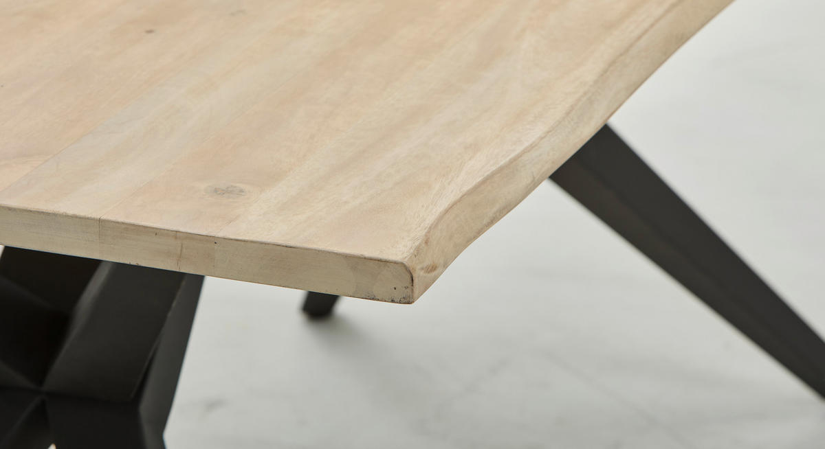 MATBORD 180/90/77 cm massivt trä  trä, metall finns i olika storlekar rektangulär svart, akaciefärgad  - svart/akaciefärgad, Lifestyle, metall/trä (180/90/77cm) - Landscape
