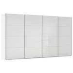 SCHWEBETÜRENSCHRANK 400/236/68 cm 4-türig Weiß, Weiß Hochglanz  - Weiß Hochglanz/Alufarben, Basics, Holzwerkstoff/Metall (400/236/68cm) - Novel