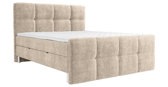 BOXBETT 180/200 cm  in Taupe  - Taupe/Chromfarben, MODERN, Holz/Holzwerkstoff (180/200cm) - Esposa