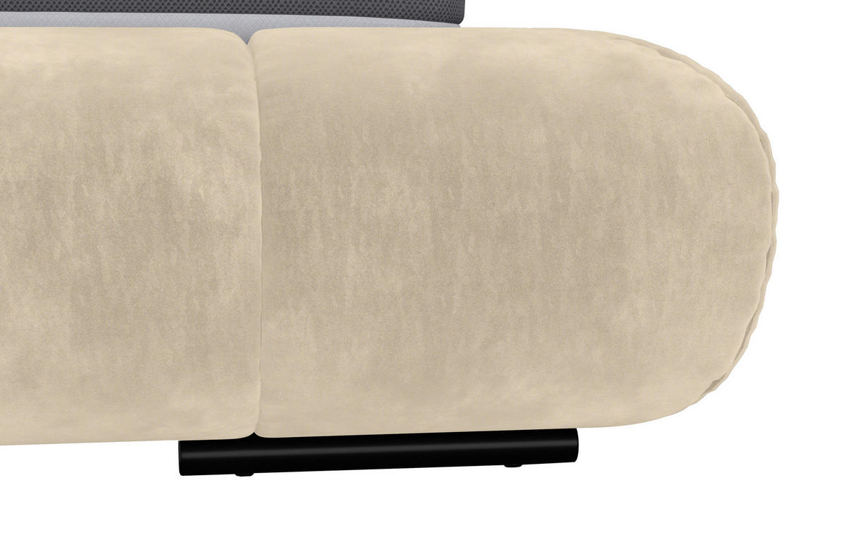 POLSTERBETT 200/200 cm,  in Beige,  - Beige/Schwarz, Design, Textil/Metall (200/200cm) - Belluti