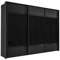 FÜGGESZTETT TOLÓAJTÓS SZEKRÉN antracit  - fekete/antracit, Design, faalapú anyag/Üveg (298/222/68cm) - Moderano