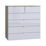 KOMMODE 100/100/42 cm  - Hellgrau/Alufarben, KONVENTIONELL, Glas/Holzwerkstoff (100/100/42cm) - Carryhome