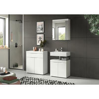 BADRUM 150 cm  - vit/svart, Trend, trämaterial/glas (150cm) - MID.YOU