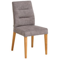 STUHL in Holz, Textil Grau, Eichefarben  - Eichefarben/Grau, KONVENTIONELL, Holz/Textil (45/91/63cm) - Carryhome