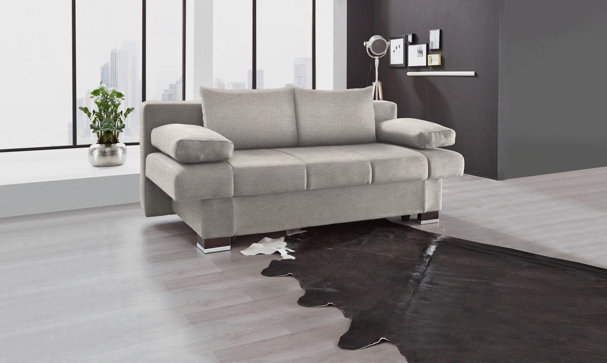 SCHLAFSOFA Helen in Hellgrau  - Wengefarben/Hellgrau, KONVENTIONELL, Holz/Textil (200/80/104cm) - Novel