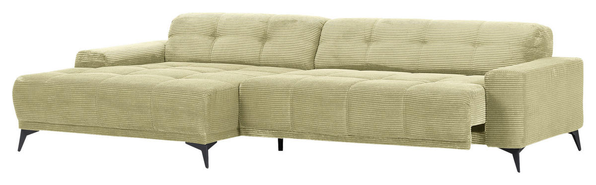 HÖRNSOFFA i manchester ljusgrön  - ljusgrön/svart, Klassisk, metall/textil (165/295cm) - MID.YOU