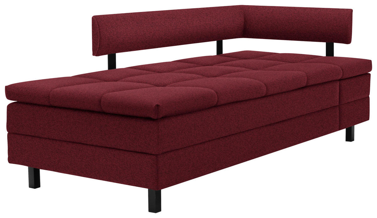 LIEGE in Flachgewebe Rot  - Rot/Schwarz, MODERN, Textil/Metall (208/77/98cm) - Joka
