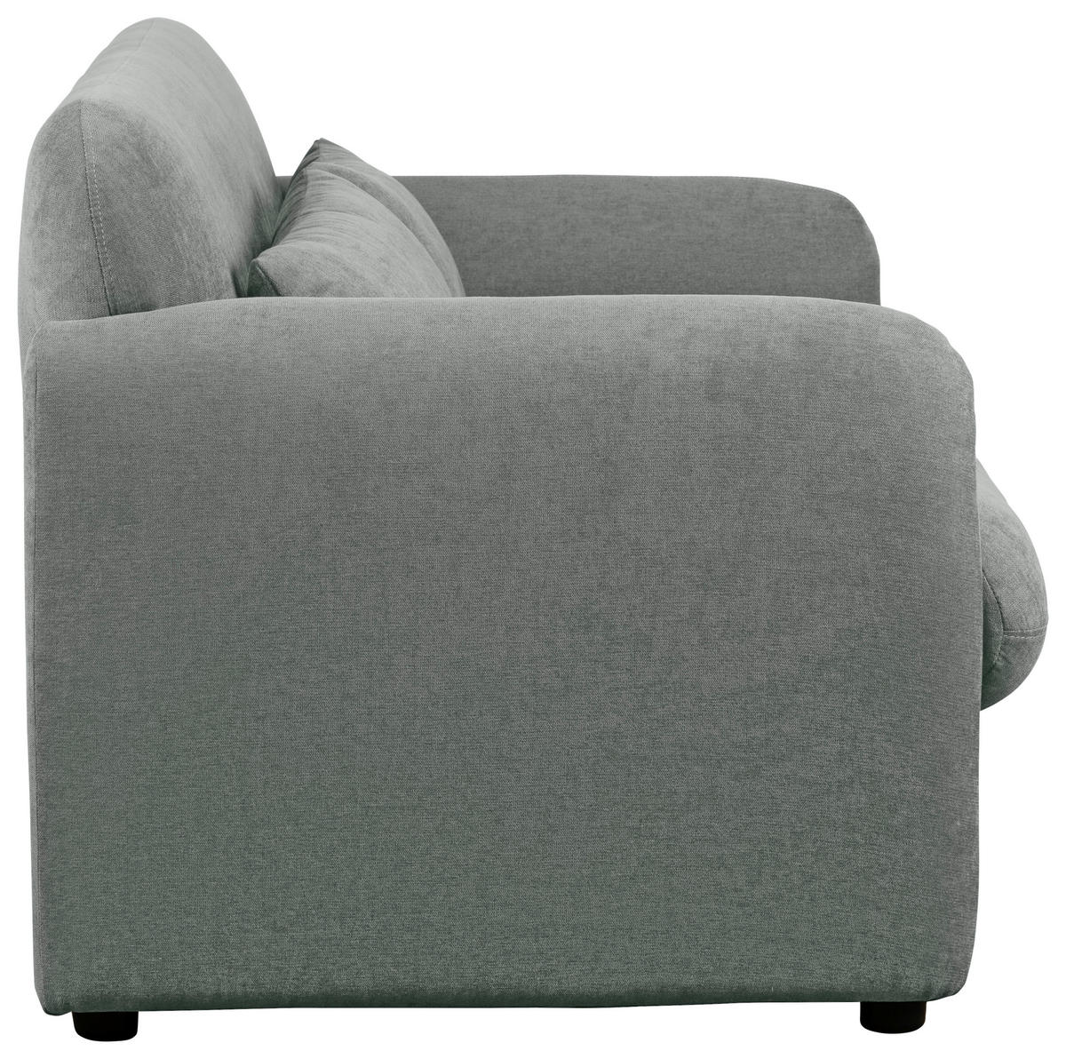 2-SITZER-SOFA MILA Samt Grau  - Schwarz/Grau, Design, Kunststoff/Textil (148/83/76cm) - MID.YOU