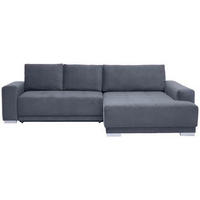 ECKSOFA in Samt Grau  - Silberfarben/Grau, Design, Holz/Textil (293/195cm) - Cantus