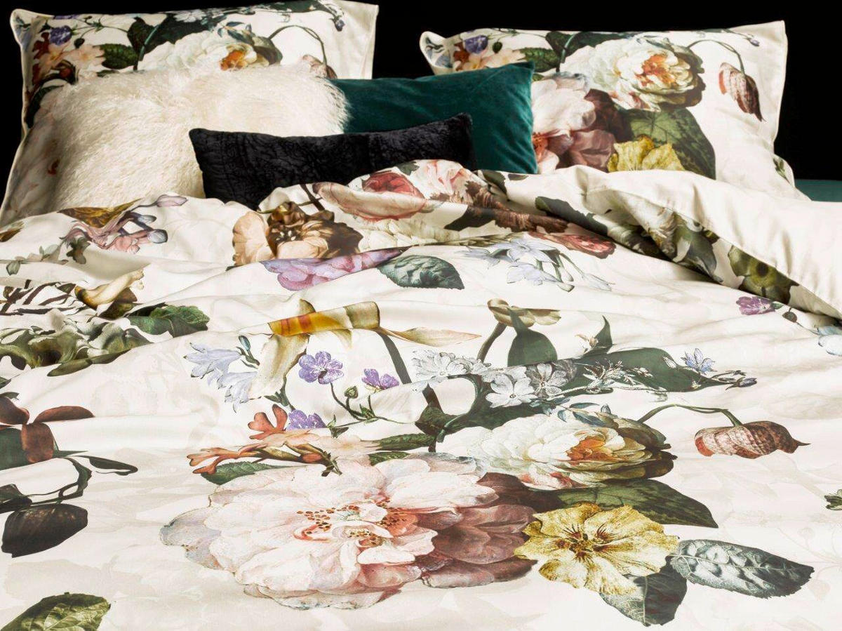 WENDEBETTWÄSCHE FLEUR DUVET COVER Satin 200/200 cm  - Creme, Trend, Textil (200/200cm) - Essenza