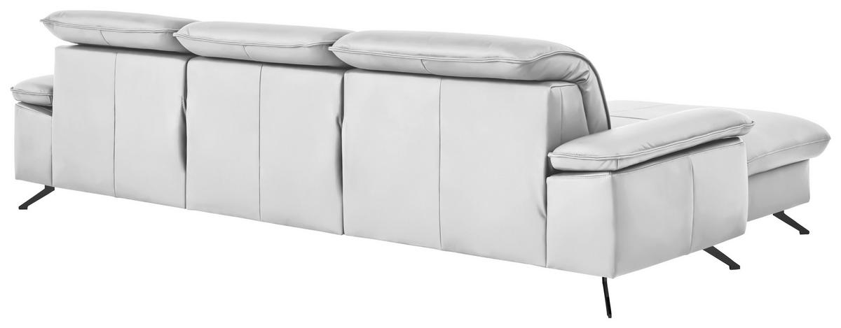 ECKSOFA  Echtleder Weiss  - Weiss/Schwarz, Design, Leder/Metall (169/307cm) - Beldomo Premium