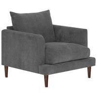 EINSITZER in Grau  - Dunkelbraun/Grau, Konventionell, Holz/Textil (96/82/97cm) - MID.YOU