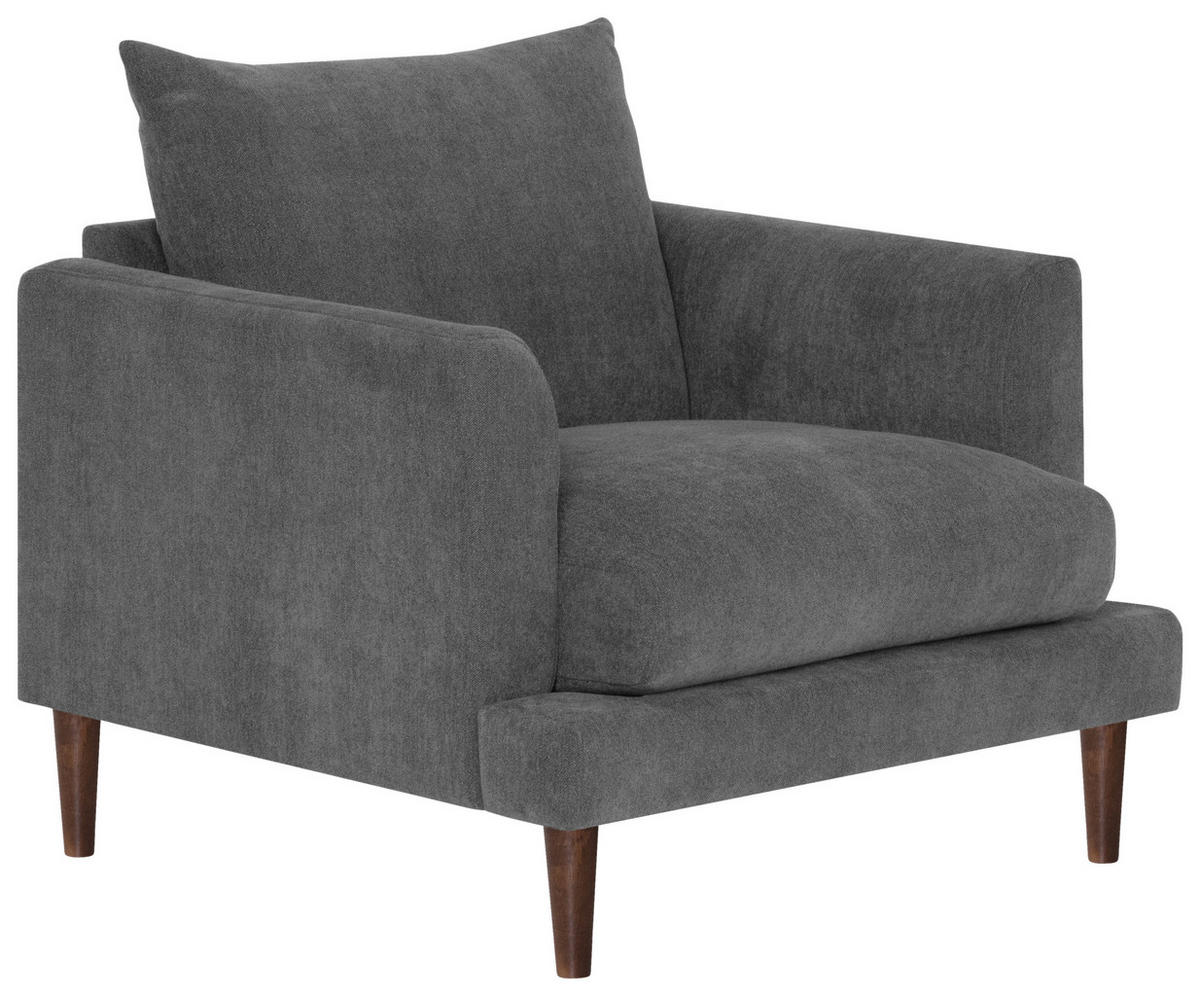 EINSITZER in Grau  - Dunkelbraun/Grau, Konventionell, Holz/Textil (96/82/97cm) - MID.YOU