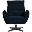 SESSEL in Teddystoff Dunkelblau  - Schwarz/Dunkelblau, Design, Textil/Metall (60/94/86cm) - Dieter Knoll