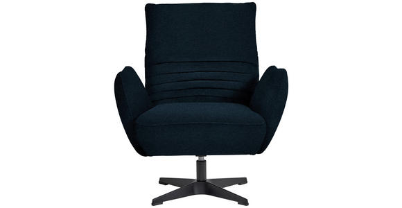 SESSEL in Teddystoff Dunkelblau  - Schwarz/Dunkelblau, Design, Textil/Metall (60/94/86cm) - Dieter Knoll