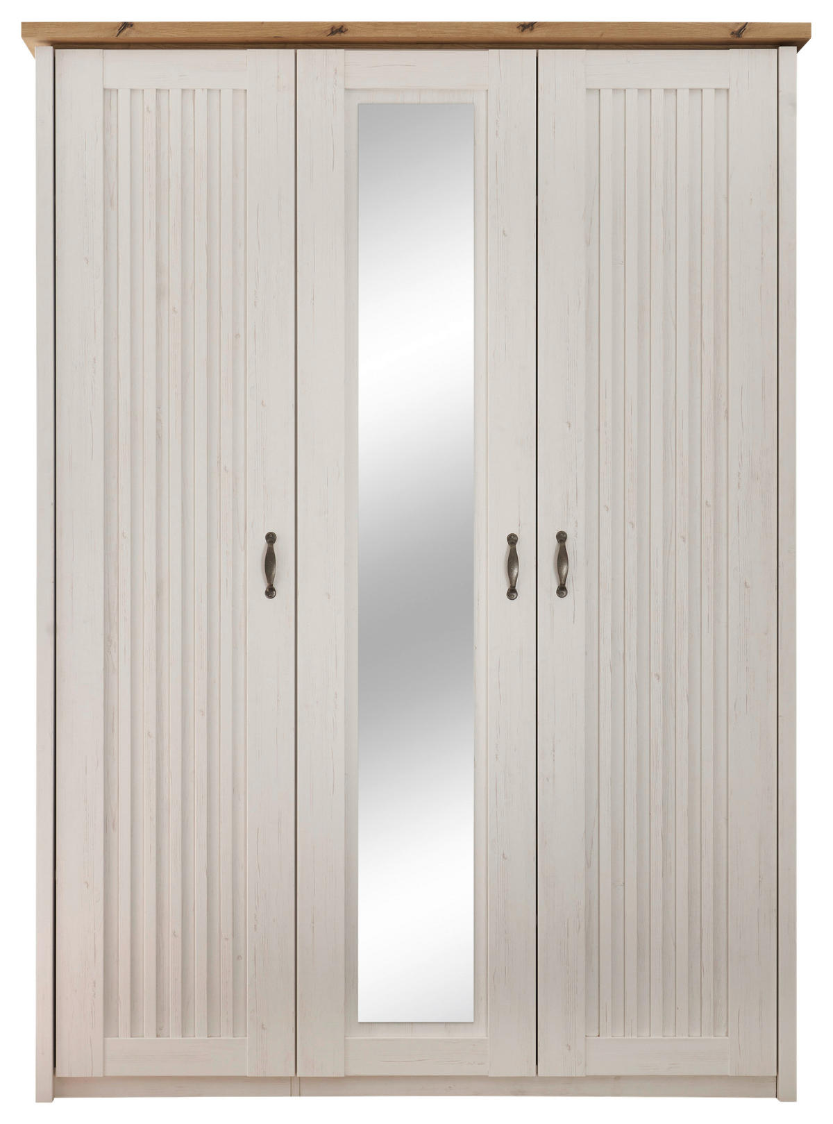 DREHTÜRENSCHRANK Weiss, Eichefarben  - Weiss/Eichefarben, Lifestyle, Holzwerkstoff/Metall (164/224/60cm) - Landscape