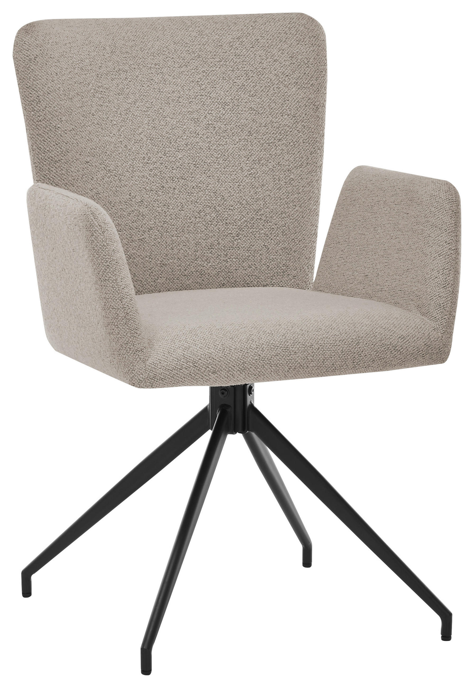 ARMLEHNSTUHL in Stahl Bouclé - Beige/Schwarz, Trend, Textil/Metall (57/86/61,5cm) - SetOne by Musterring