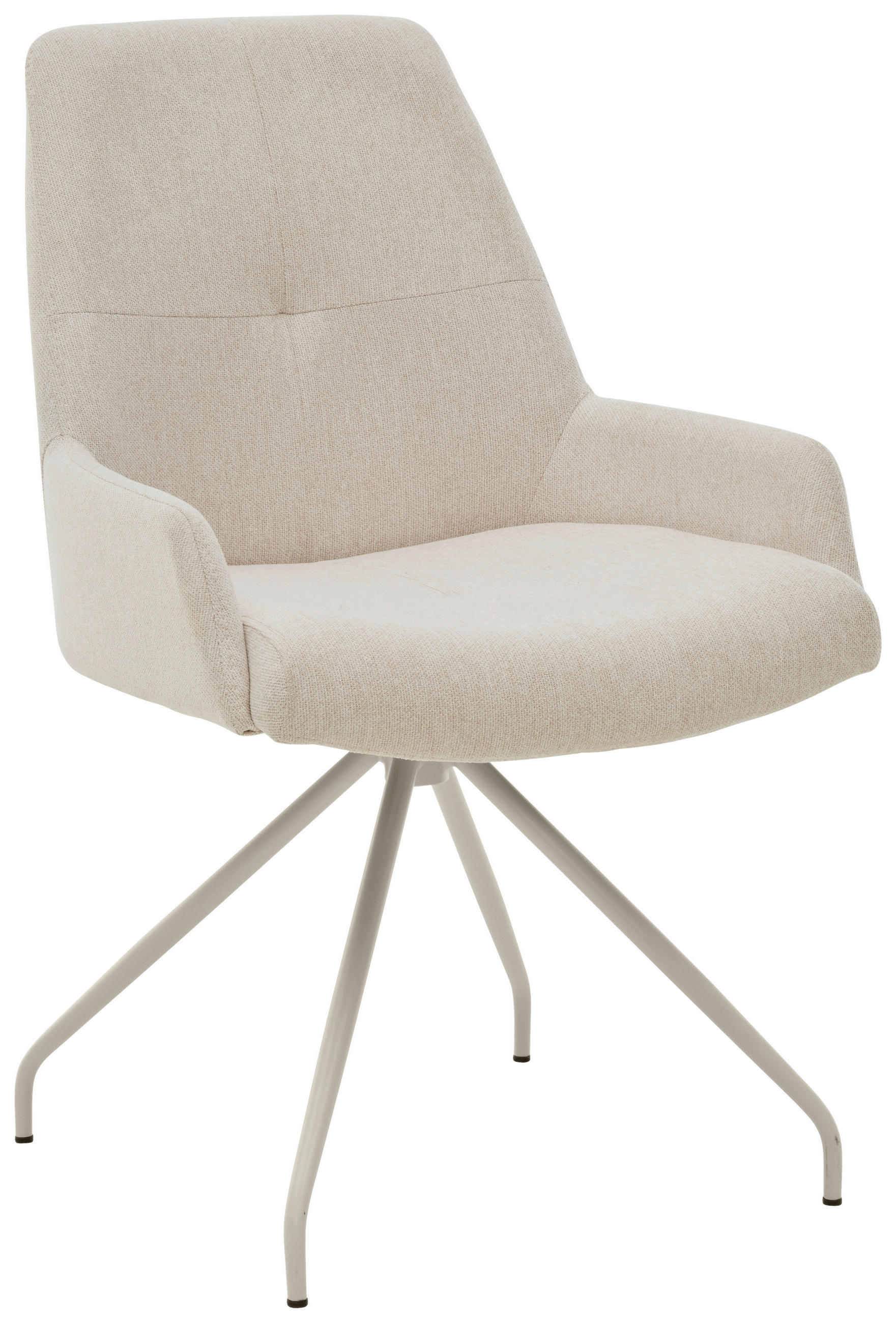 ARMLEHNSTUHL  Sitzfläche 360° drehbar, Gestellauswahl, Stoff-/Lederauswahl Cord  Naturfarben  - Seidengrau/Naturfarben, Design, Textil/Metall (58/90/64cm) - Musterring
