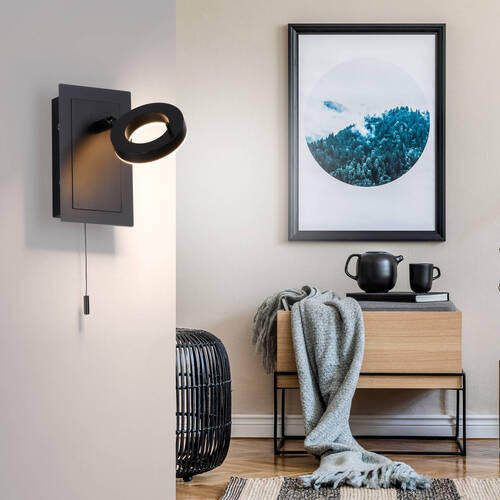 BADEZIMMER-WANDLEUCHTE Sileda 16,5/13,5/19,5 cm   - Anthrazit, MODERN, Kunststoff/Metall (16,5/13,5/19,5cm) - Paul Neuhaus
