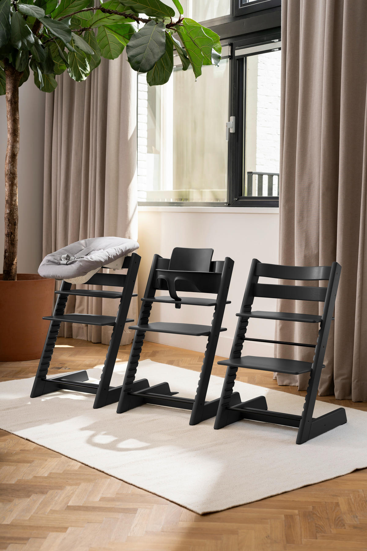 HOCHSTUHL Tripp Trapp  - Schwarz, Basics, Holz (46/79/49cm) - Stokke